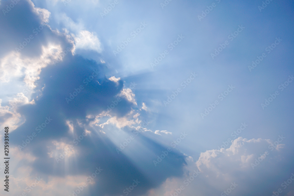 Clear sky with ray of sunlight