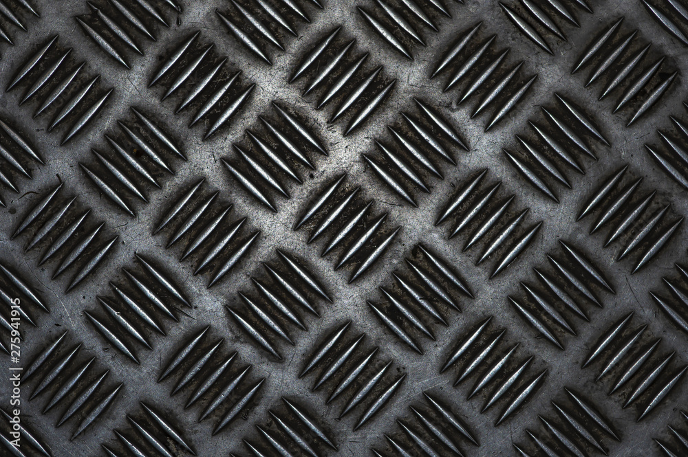 Metal floor with corrugated surface close-up. Corrugated aluminum sheet, background texture. Metal floor with corrugated surface close-up. Corrugated aluminum sheet, background texture.