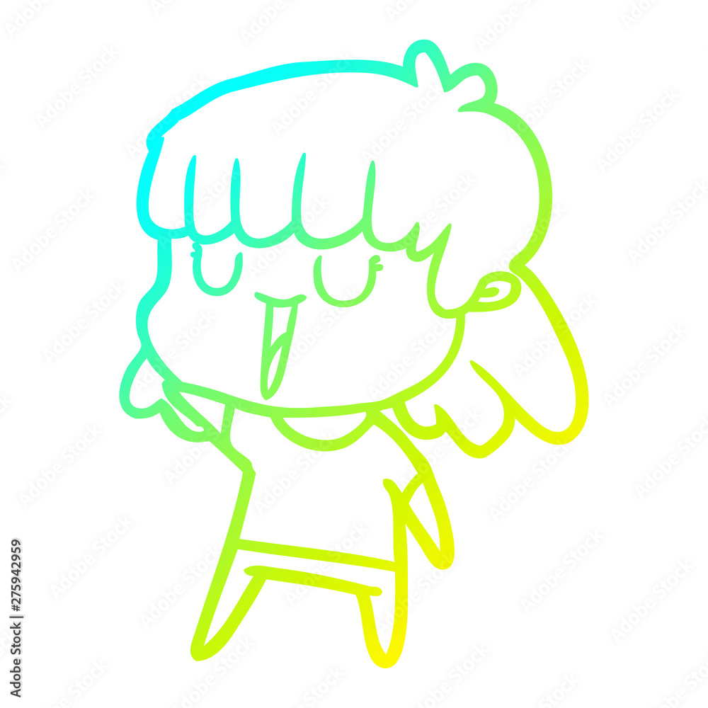 cold gradient line drawing cartoon woman cold gradient line drawing cartoon woman