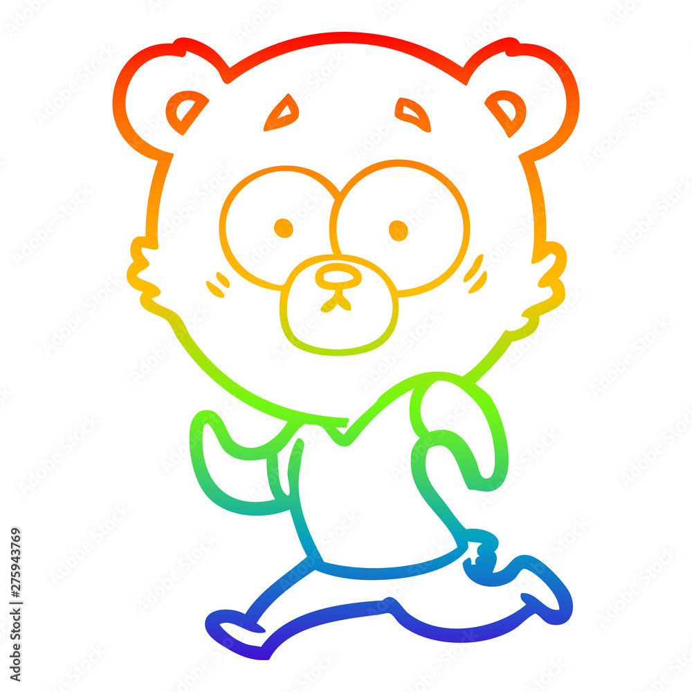 rainbow gradient line drawing surprised polar bear cartoon rainbow gradient line drawing surprised polar bear cartoon