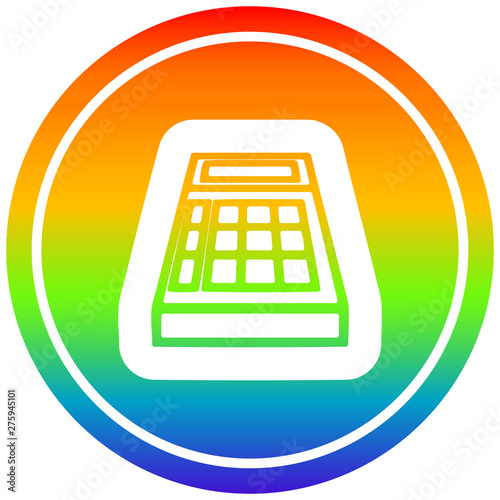 math calculator circular in rainbow spectrum