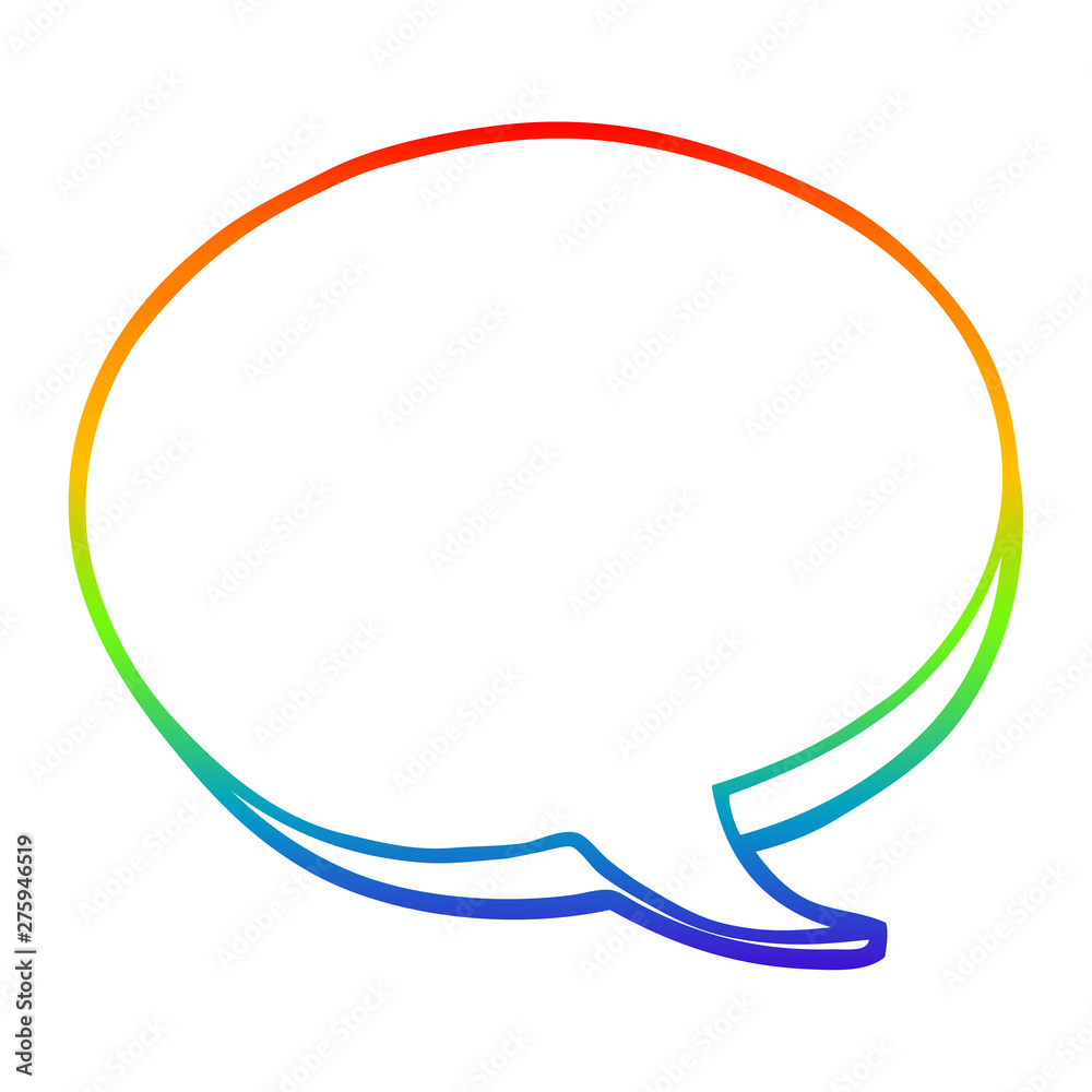 rainbow gradient line drawing cartoon red speech bubble rainbow gradient line drawing cartoon red speech bubble