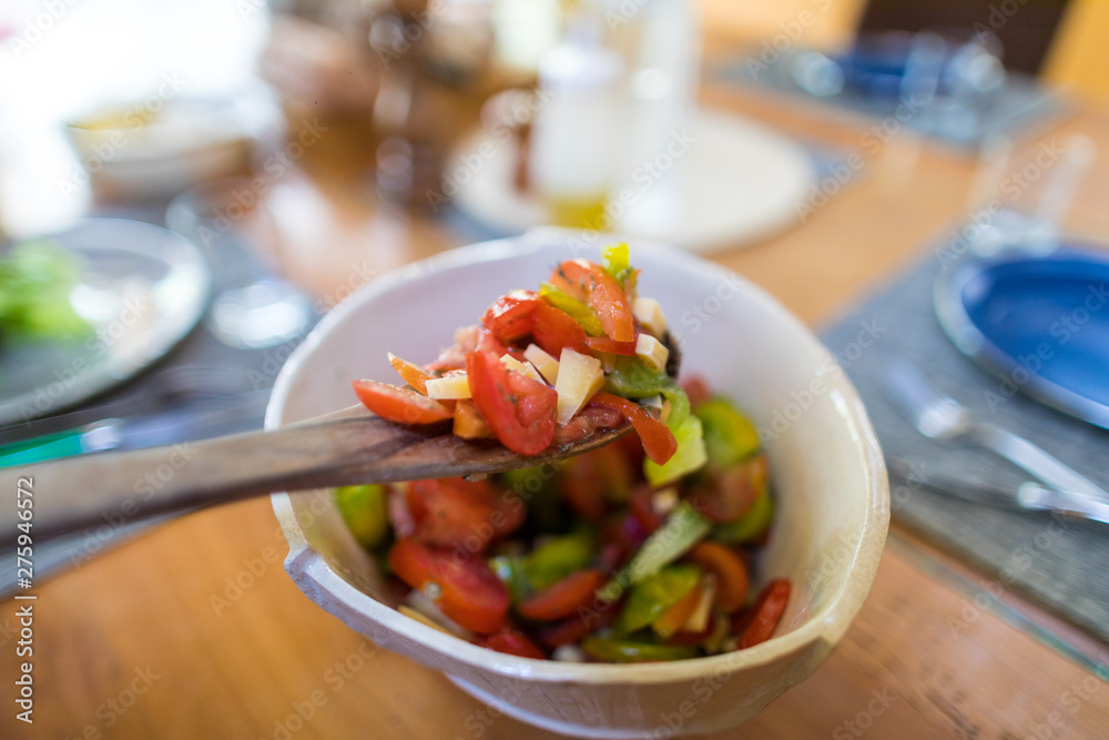 fresh and organic tomato salad in a bowl fresh and organic tomato salad in a bowl
