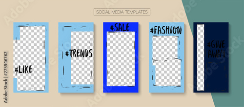 Social Stories Cool Vector Layout.