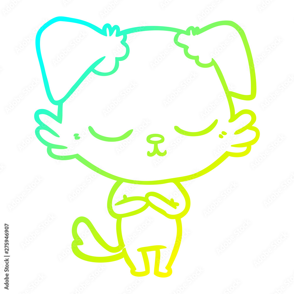 cold gradient line drawing cute cartoon dog cold gradient line drawing cute cartoon dog