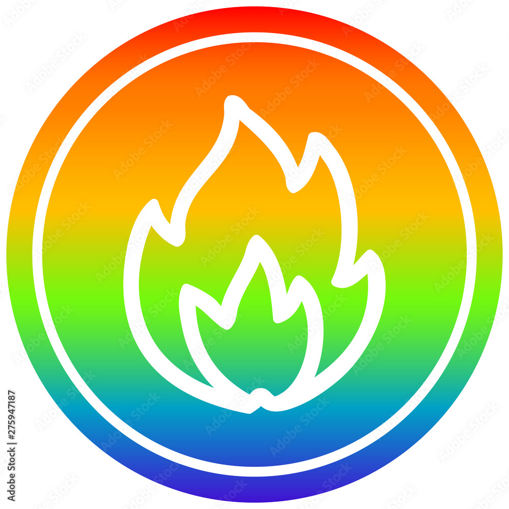 simple flame circular in rainbow spectrum simple flame circular in rainbow spectrum