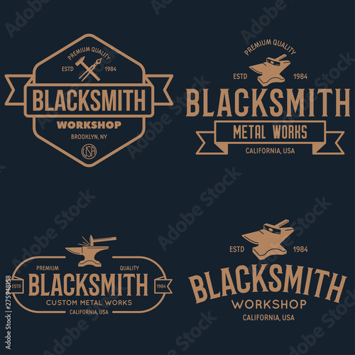 Slika na platnu Blacksmith labels set