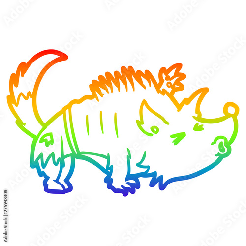 rainbow gradient line drawing halloween werewolf