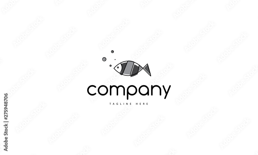 Vector logo on which the abstract image of fish. Vector logo on which the abstract image of fish.