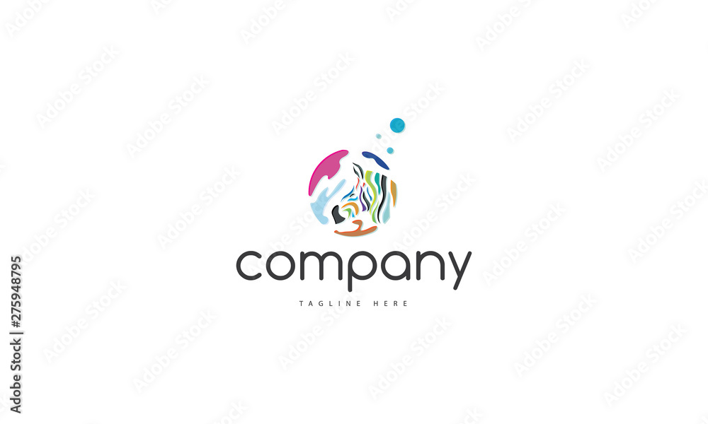Vector logo on which the abstract image of the head of a zebra in a circle.