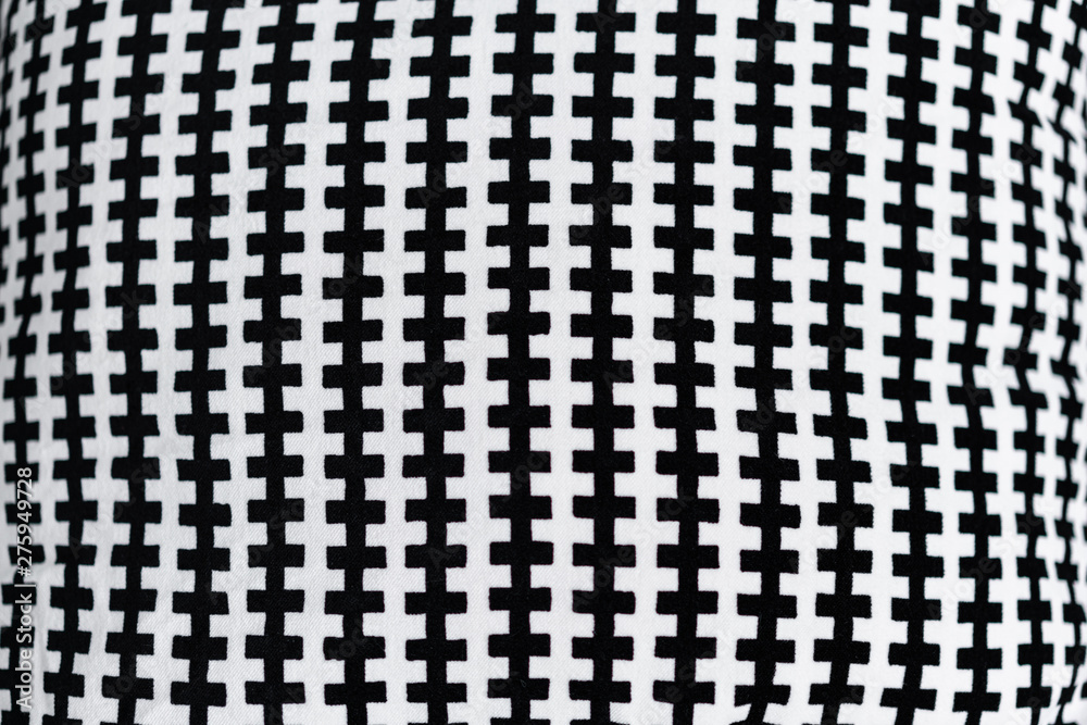 Abstract black and white pattern fabric
