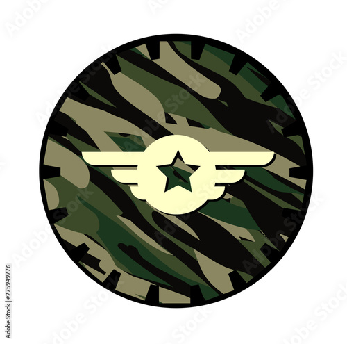 Emblem - Cute Army Man Cartoon Soldier Vector Illustration