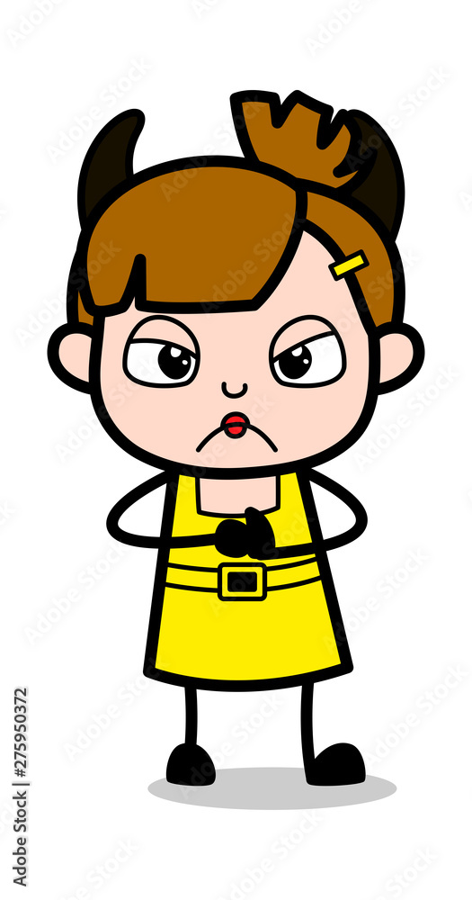 Bad Evil Girl - Cute Girl Cartoon Character Vector Illustration Bad Evil Girl - Cute Girl Cartoon Character Vector Illustration