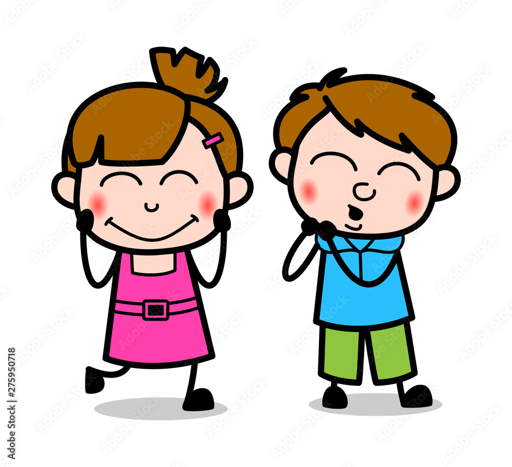 Blushing Expressions - Cute Girl Cartoon Character Vector Illustration Blushing Expressions - Cute Girl Cartoon Character Vector Illustration