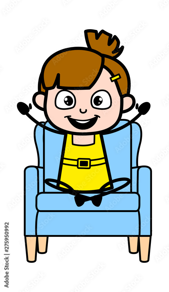 Joyful Expression - Cute Girl Cartoon Character Vector Illustration Joyful Expression - Cute Girl Cartoon Character Vector Illustration