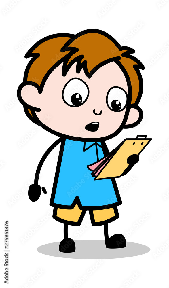 Reading Instruction - School Boy Cartoon Character Vector Illustration Reading Instruction - School Boy Cartoon Character Vector Illustration