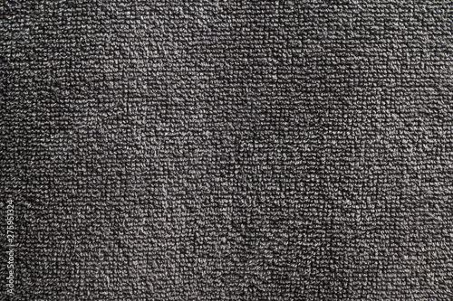 Close-up nano textile texture of gray towel photo