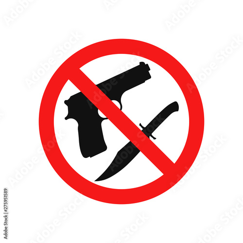 No weapon icon. Vector. Isolated.