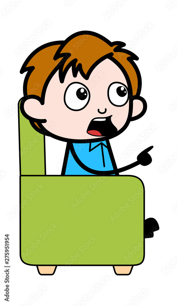 Sitting and Debating - School Boy Cartoon Character Vector Illustration Sitting and Debating - School Boy Cartoon Character Vector Illustration