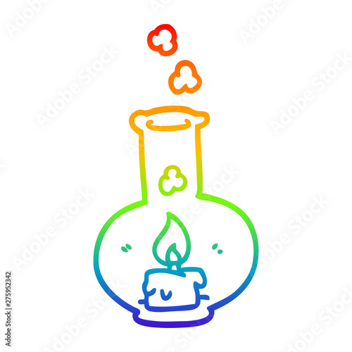 rainbow gradient line drawing cartoon old glass storm lamp