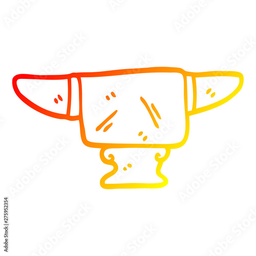 warm gradient line drawing cartoon heavy old anvil
