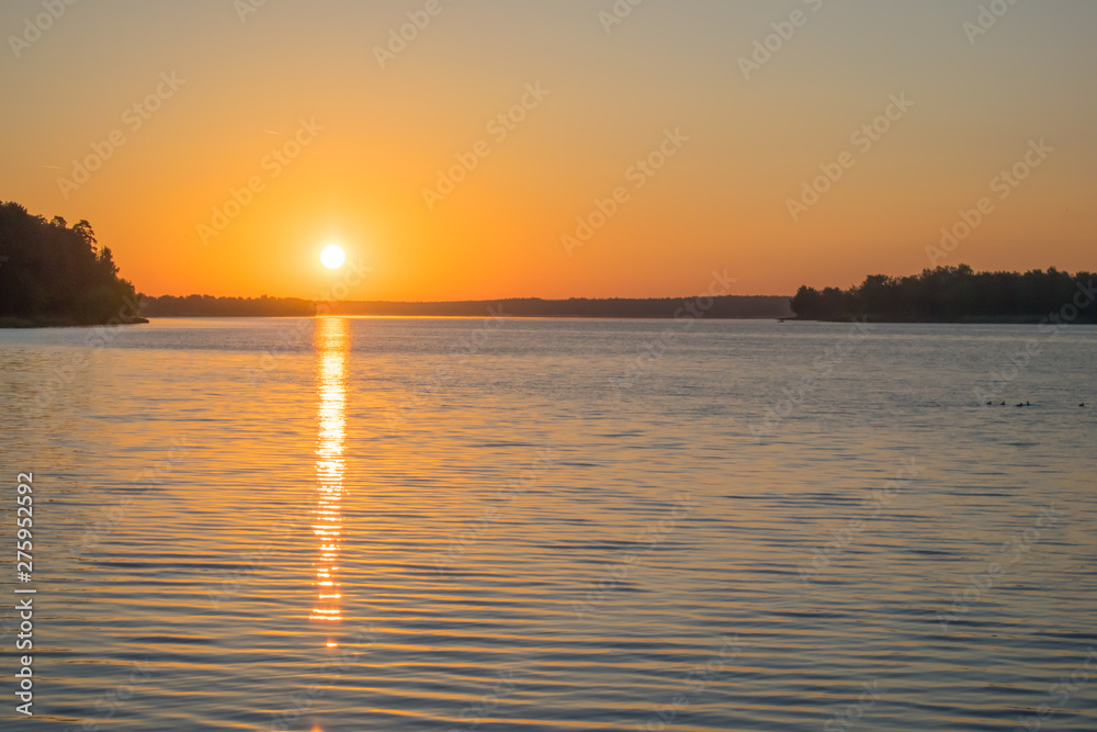 dawn of the red sun on the river dawn of the red sun on the river