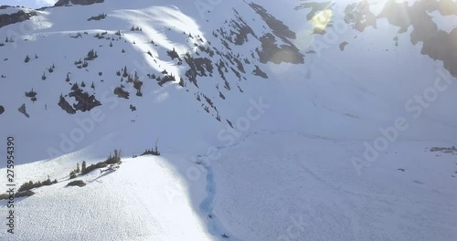 Wallpaper Mural Aerial: Snowy Landscape with Helicopter and Kayakers in Vancouver, Canada Torontodigital.ca
