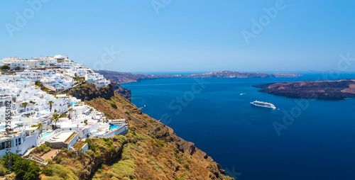beautiful view of sea from the mountains of Santorini
