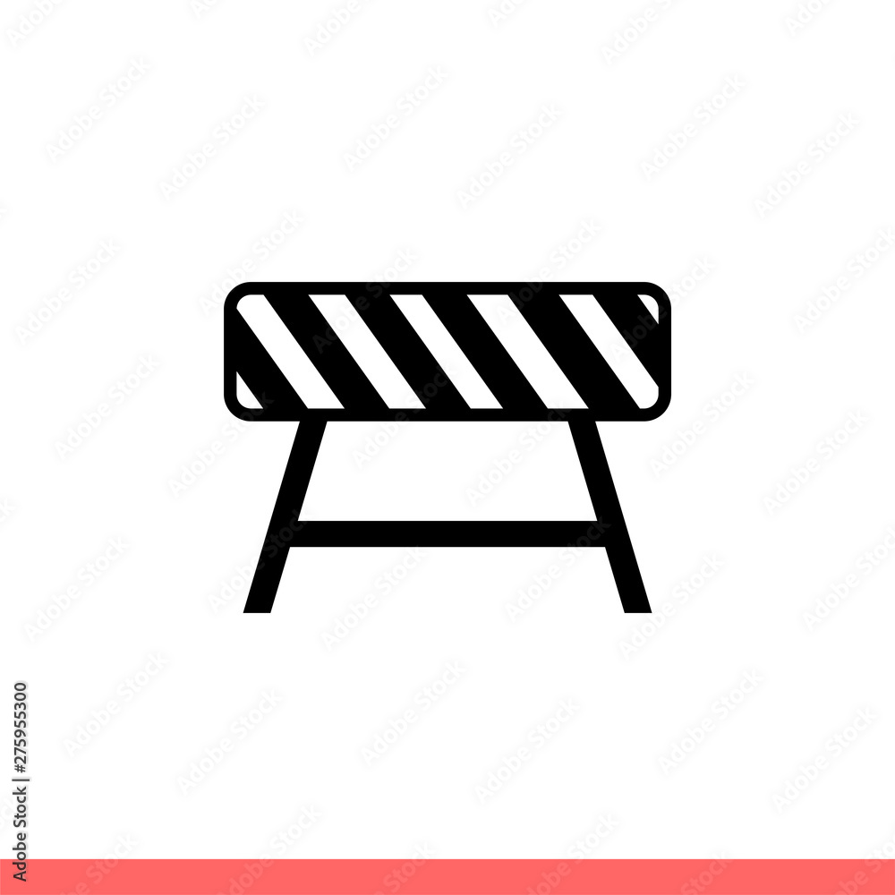 Road barrier vector icon Road barrier vector icon