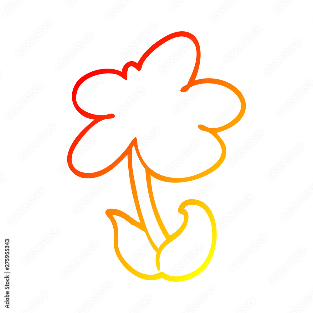 warm gradient line drawing cute cartoon flower warm gradient line drawing cute cartoon flower