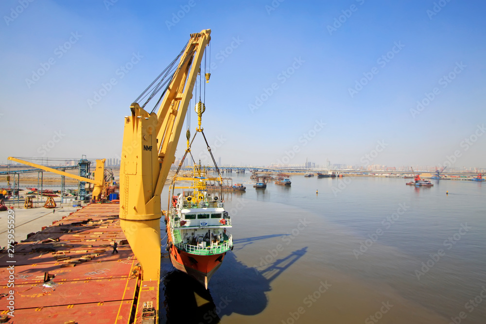 seal 7 Exploration ship was about to enter the water, tianjin port, tianjin, China.