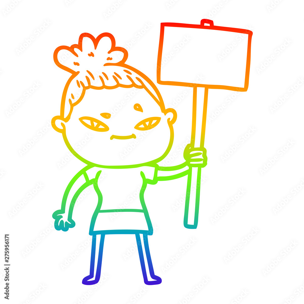 rainbow gradient line drawing cartoon woman rainbow gradient line drawing cartoon woman