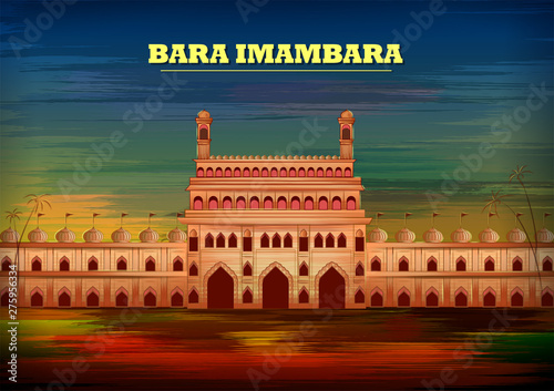 vector illustration of historical monument Bada Imambara in Lucknow, Uttar Pradesh, India photo
