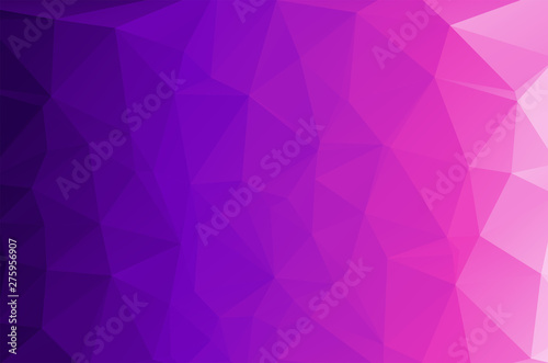 Light Purple Low poly crystal background. Polygon design pattern. Light Purple Low poly vector illustration, low polygon background.