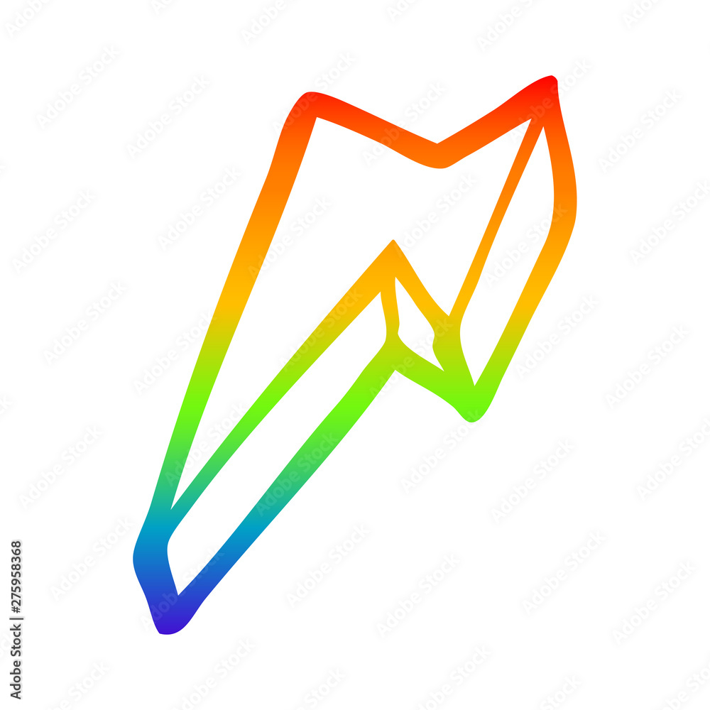 rainbow gradient line drawing cartoon decorative lightning bolt rainbow gradient line drawing cartoon decorative lightning bolt