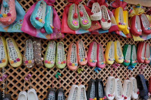 Cute shoe trinkets sold as souvenir in Busan, Korea