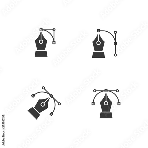 Pen tool cursor icon set symbol template black color editable. Simple logo vector illustration for graphic and web design.