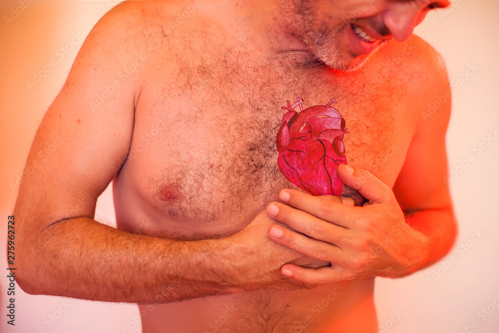 Man has a heart attack. People, healthcare and medicine concept Man has a heart attack. People, healthcare and medicine concept