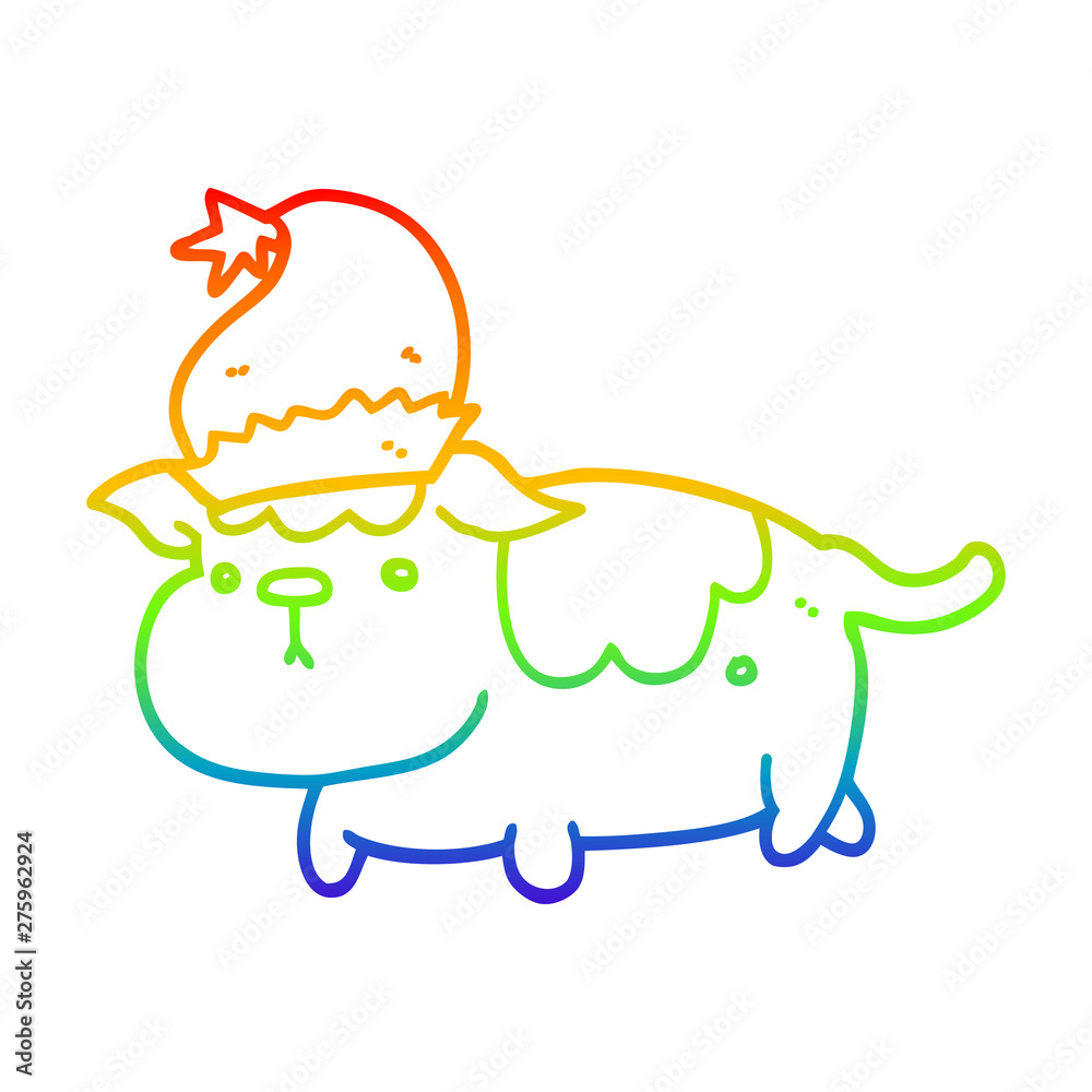 rainbow gradient line drawing cute christmas dog rainbow gradient line drawing cute christmas dog