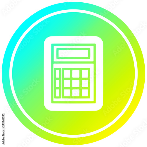 math calculator circular in cold gradient spectrum