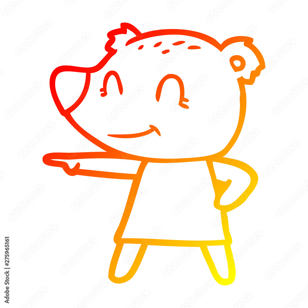 warm gradient line drawing female bear cartoon warm gradient line drawing female bear cartoon