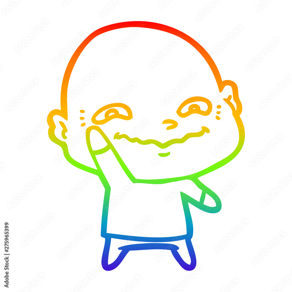 rainbow gradient line drawing cartoon creepy guy rainbow gradient line drawing cartoon creepy guy
