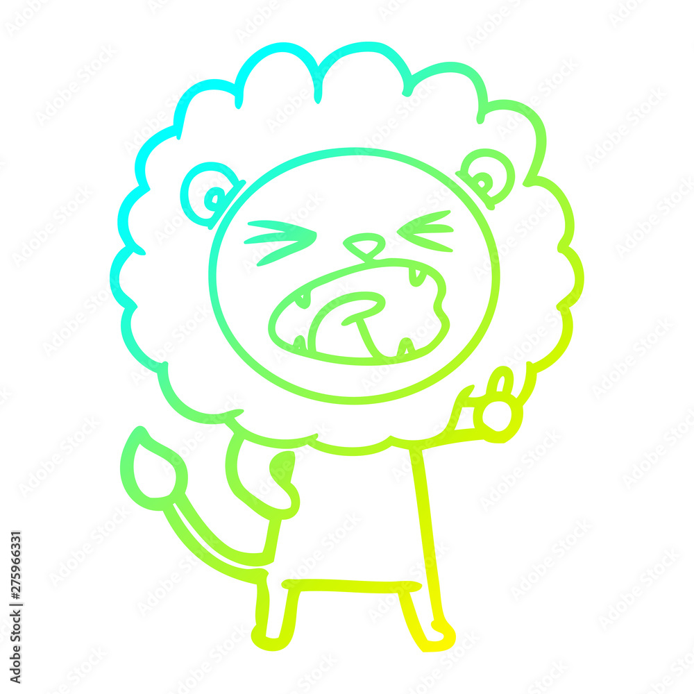cold gradient line drawing cartoon lion cold gradient line drawing cartoon lion