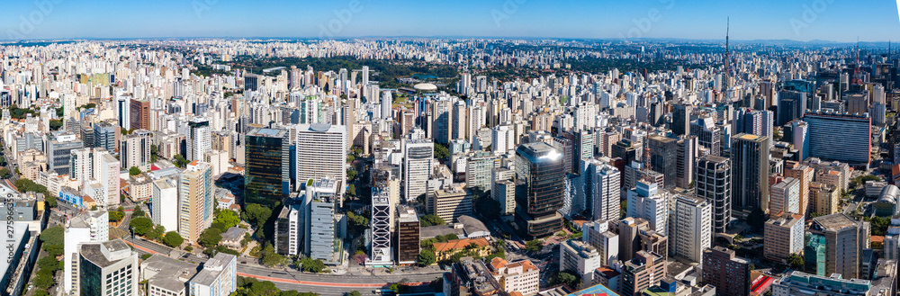 Aerial Panoramic View of Paulista Avenue region