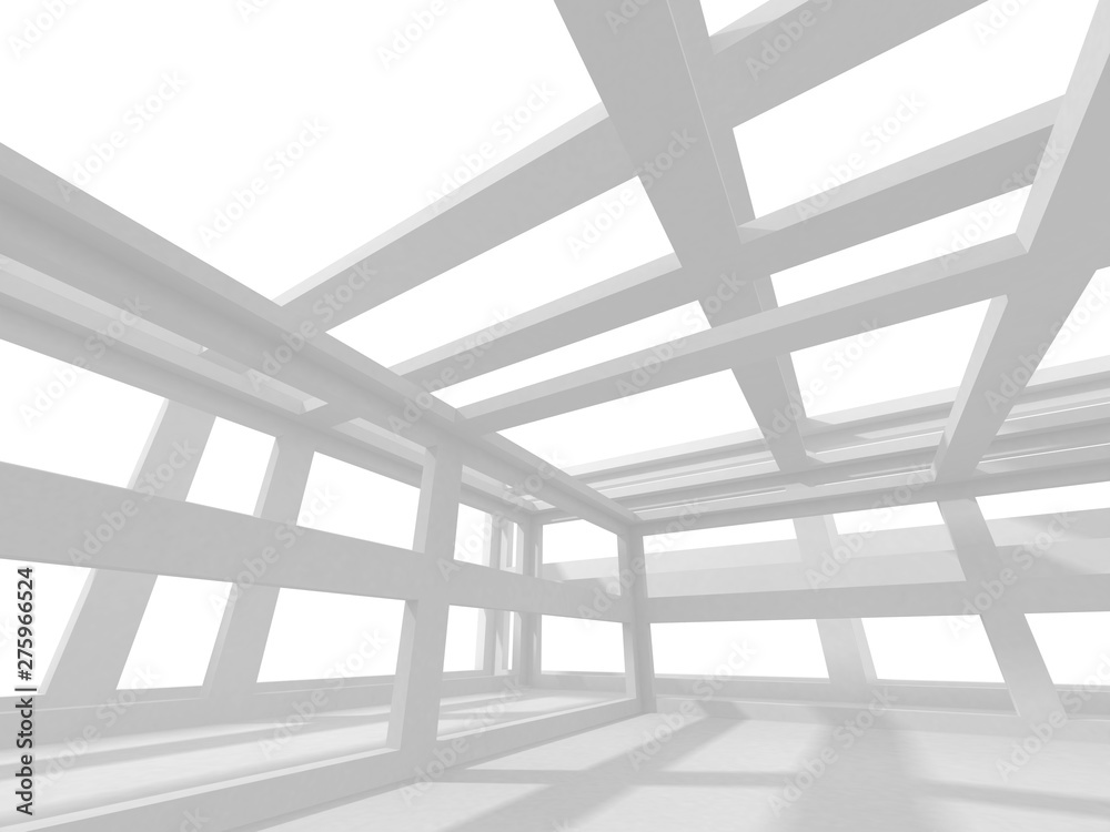 Obraz premium Futuristic White Architecture Design Background