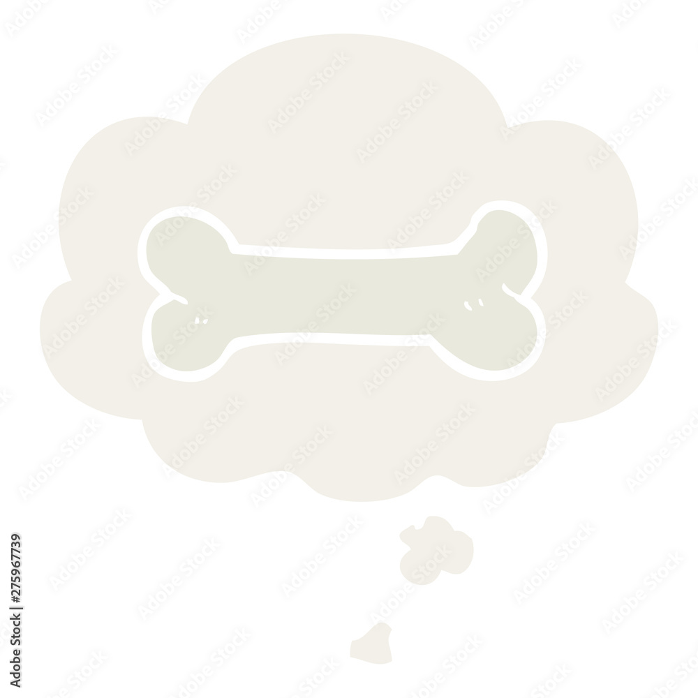 cartoon bone and thought bubble in retro style cartoon bone and thought bubble in retro style