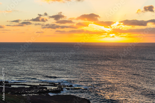 Bright Sunset at Gran Canrai island. 