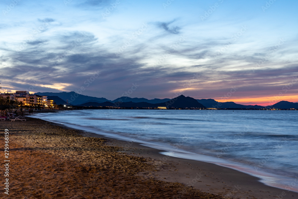 Fototapeta premium Photo of Alcudia Bay, in Mallorca, Spain, taken from Can Picafort