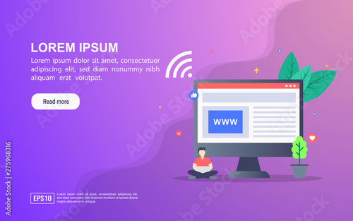 Vector illustration concept of Website. Modern illustration conceptual for banner, flyer, promotion, marketing material, online advertising, business presentation