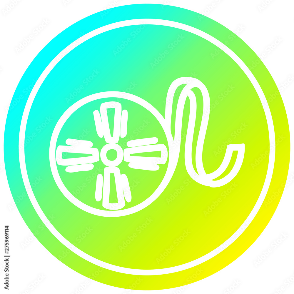 Obraz premium movie film reel circular in cold gradient spectrum